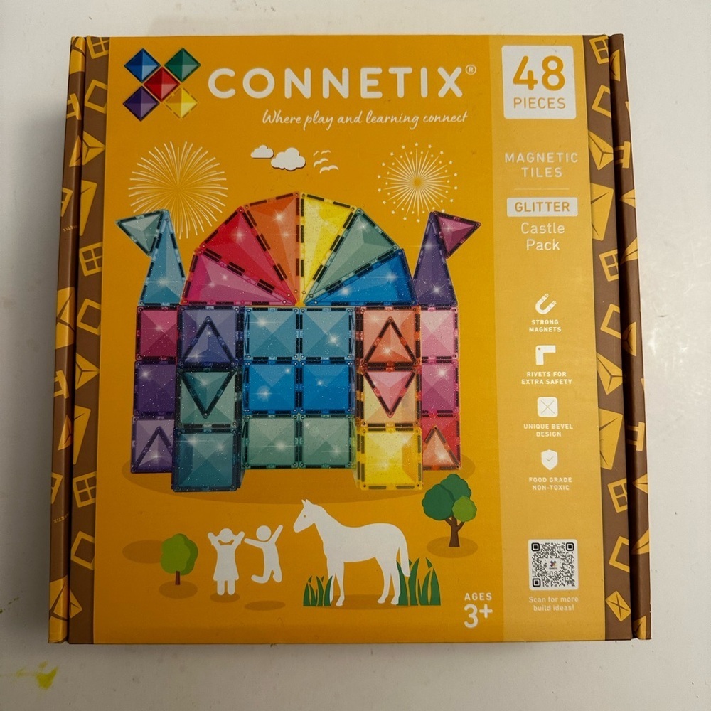 NEW CONNETIX Magnetic Tiles Glitter Castle Pack 48pc - Picture 5 of 7